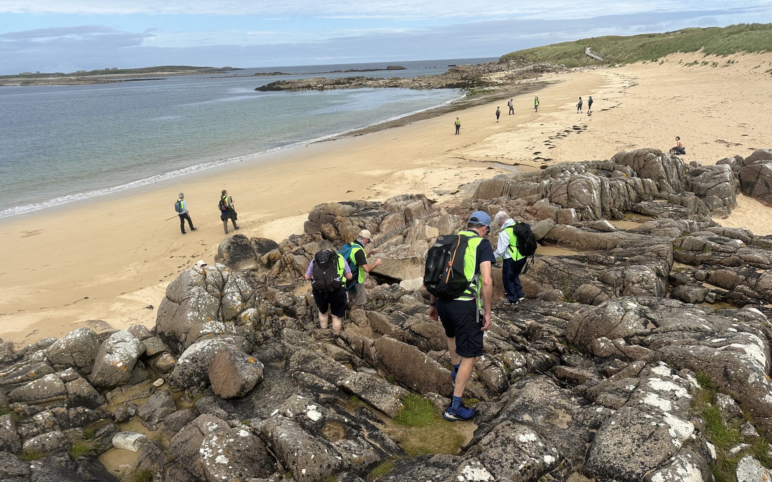 Walkers on Port Arthur beach walking from Bunbeg to Falcarragh.